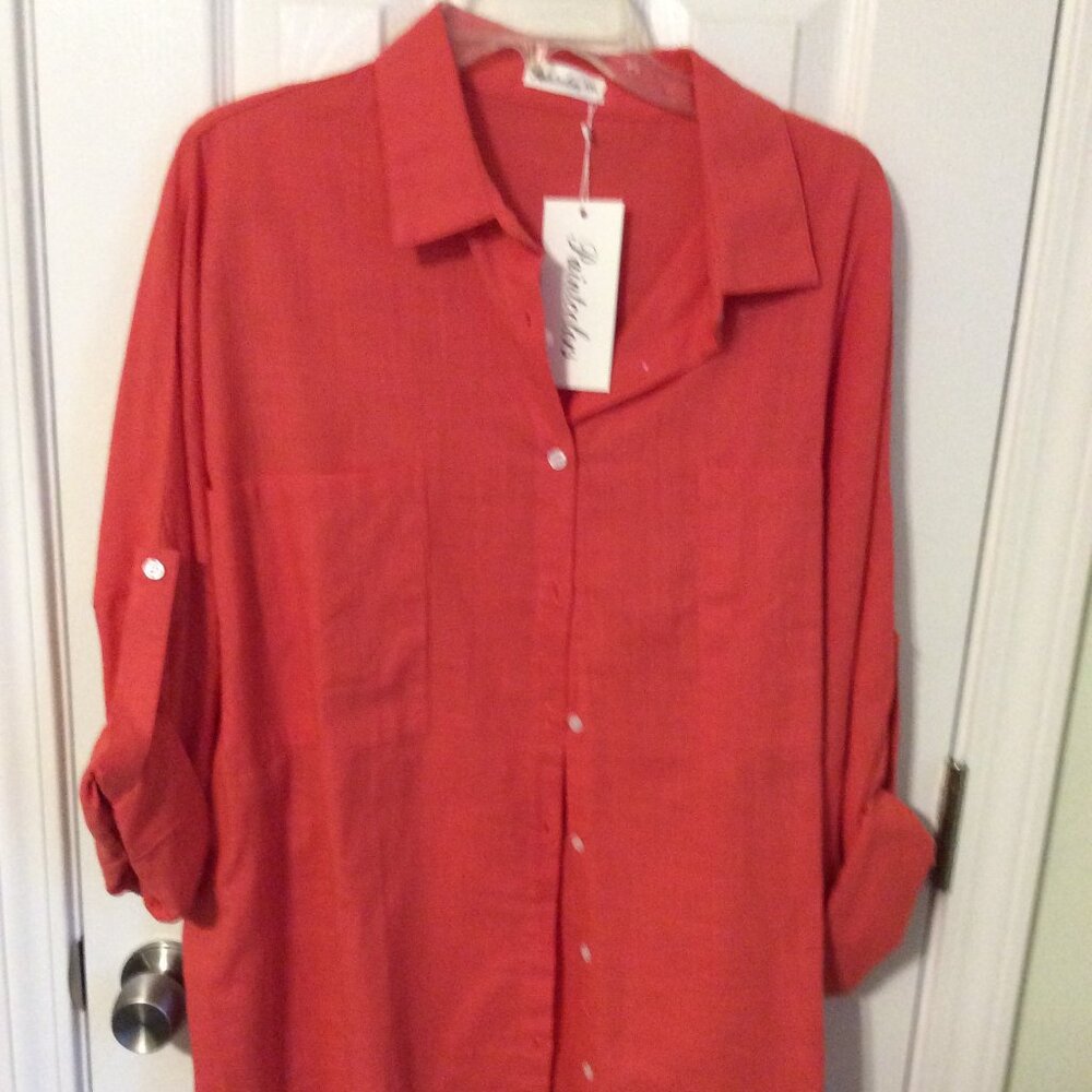 Women's 2X Orange blouse by Paintcolors